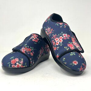 Propėt Womens Slippers [Blue/Floral] CUSH N FOOT Slip-On Shoes